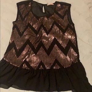 🎄Black sequin sleeveless shirt